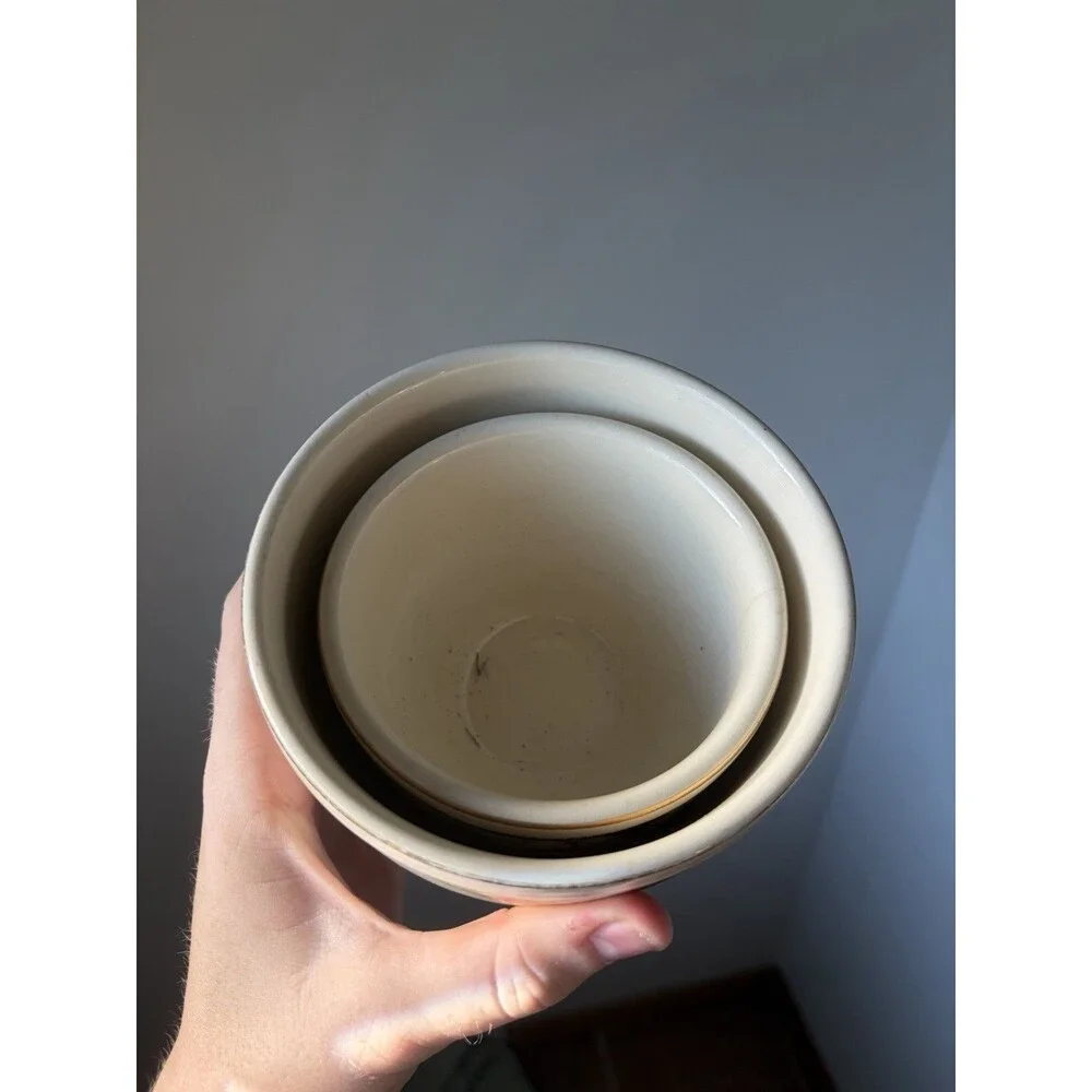 Universal Cambridge 2pc Ivory Floral Ceramic Bowls
